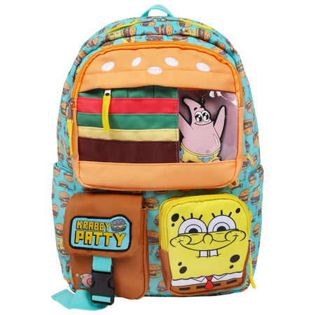 SpongeBob SquarePants Krabby Patty Peekaboo Backpack front view