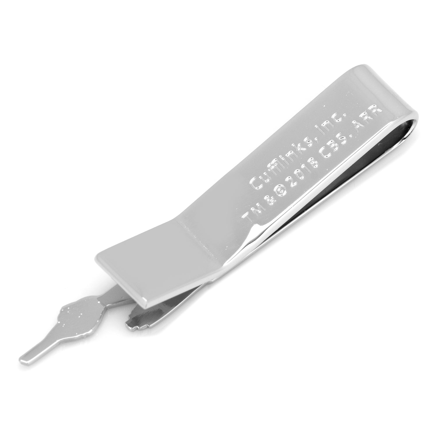 Star Trek tie clip attached to a necktie