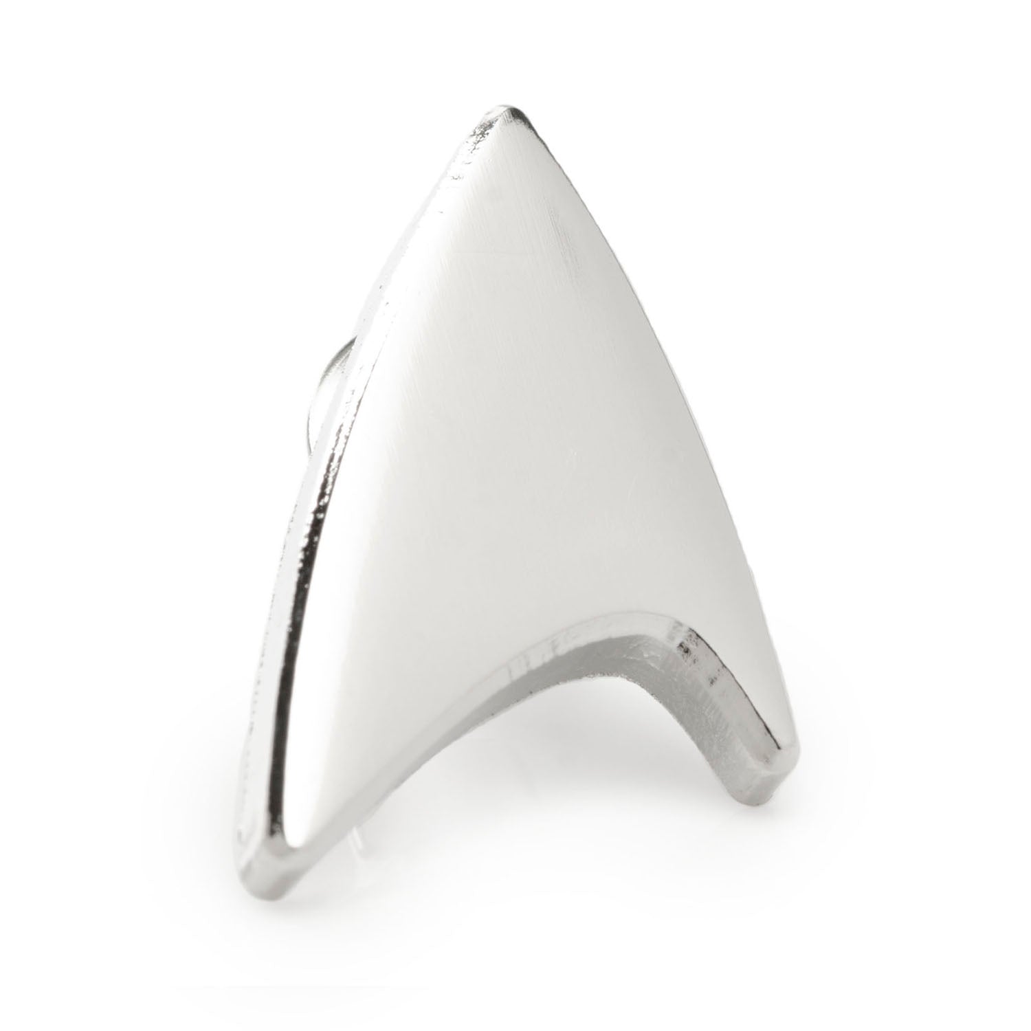 Star Trek Silver Delta Shield Logo Lapel Pin front view