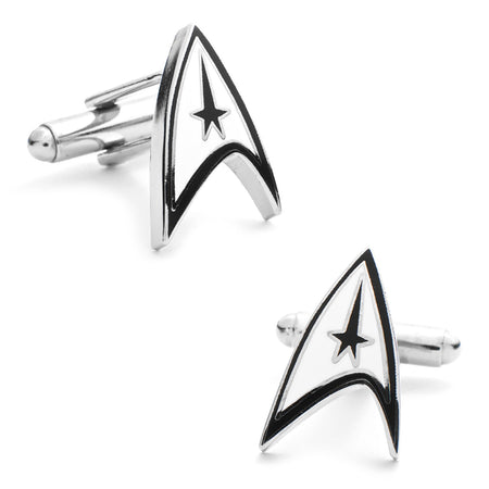 Star Trek Starfleet communicator badge cufflinks in silver finish