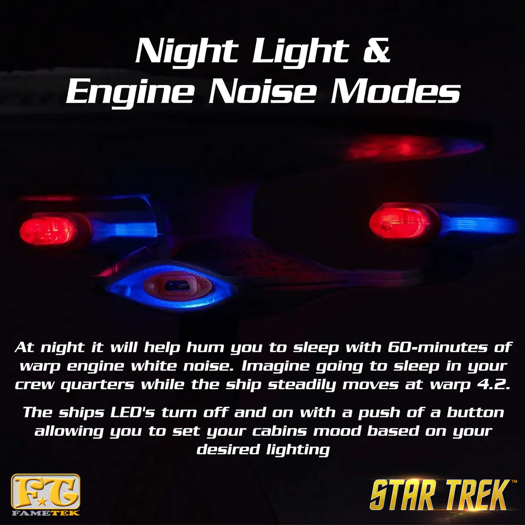 Star Trek: The Next Generation U.S.S. Enterprise NCC-1701-D en haut-parleur Bluetooth¬æ avec machine de sommeil, LED et effets sonores
