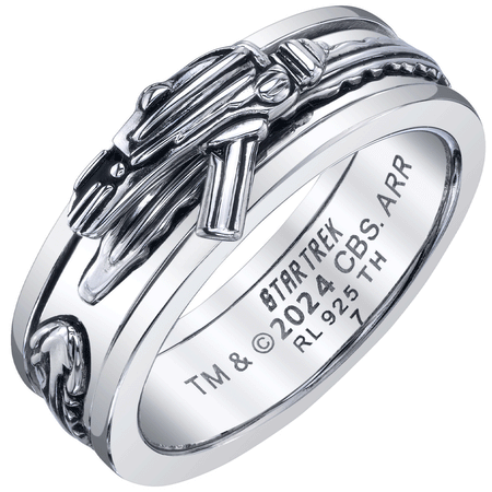Star Trek x RockLove Phaser Spinner Ring in sterling silver