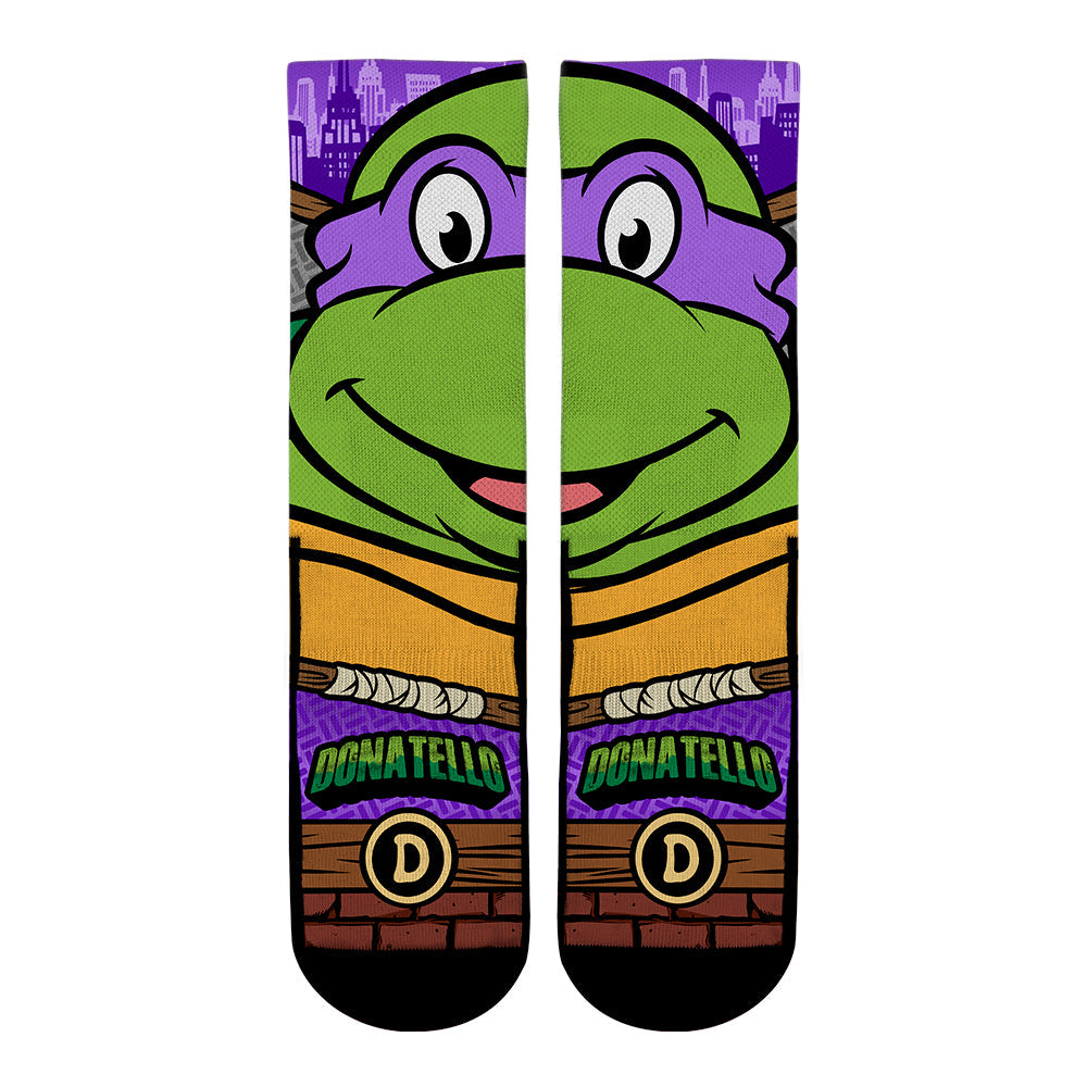 Teenage Mutant Ninja Turtles Donatello Split Face Socks by Rock 'Em Socks front view
