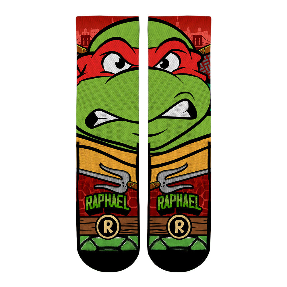 Teenage Mutant Ninja Turtles Raphael Split Face Socks front view