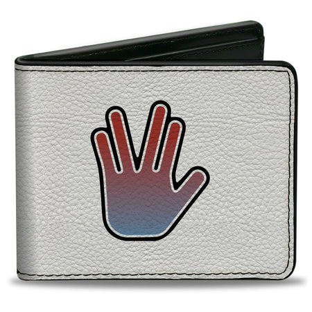 Star Trek Live Long and Prosper vegan leather bi-fold wallet front view