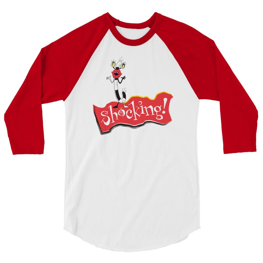 Aaahh!!! Real Monsters Oblina Shocking! Unisex 3/4 Sleeve Raglan Shirt - Paramount Shop