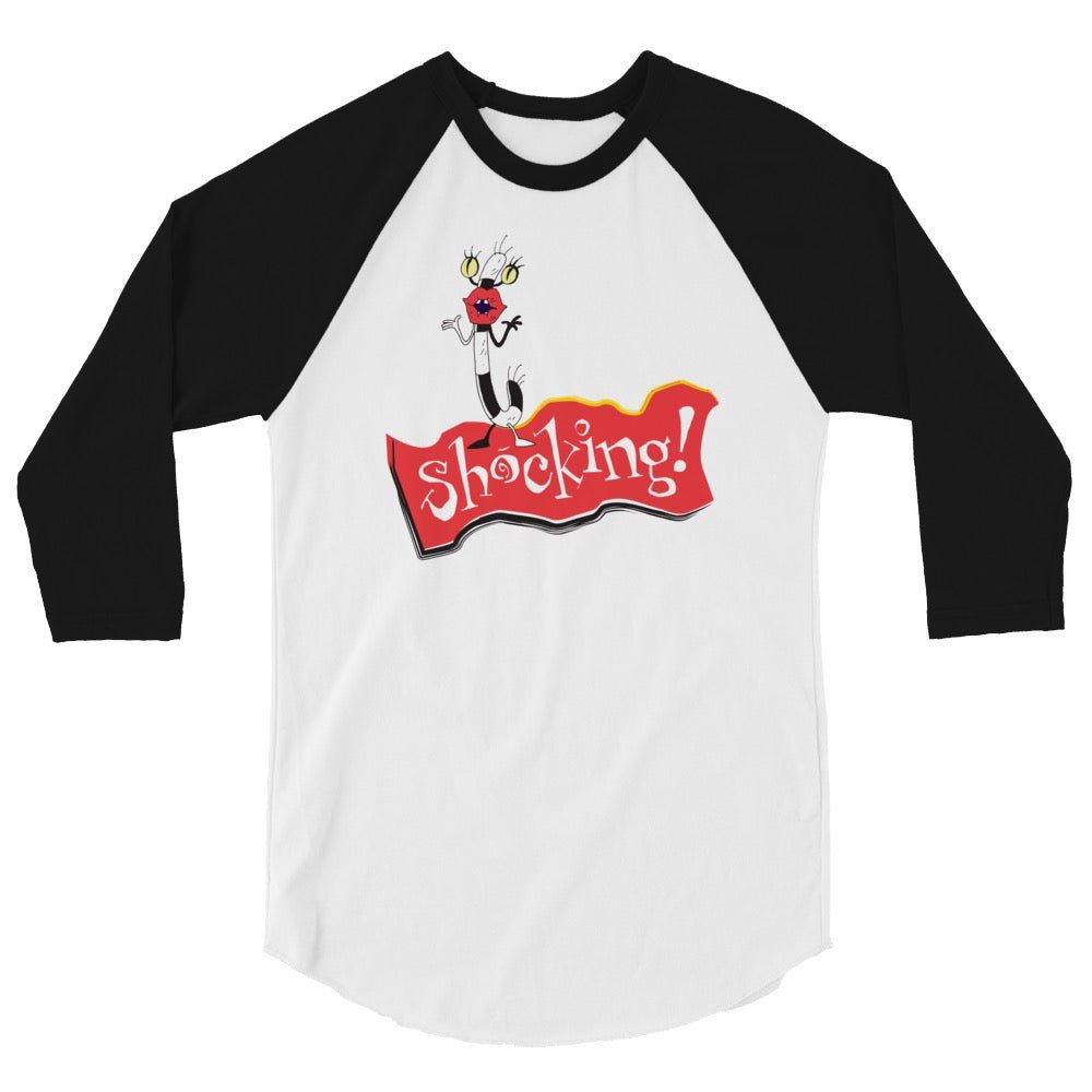 Aaahh!!! Real Monsters Oblina Shocking! Unisex 3/4 Sleeve Raglan Shirt - Paramount Shop