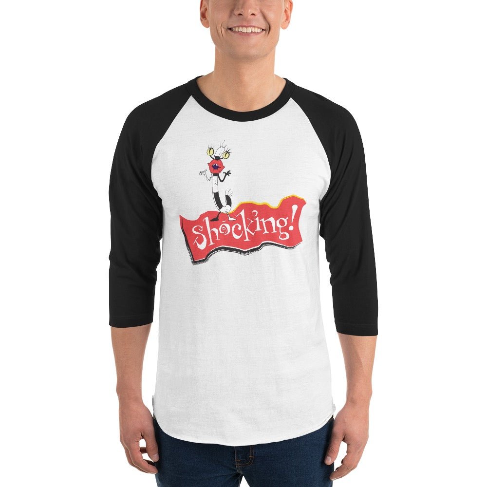 Aaahh!!! Real Monsters Oblina Shocking! Unisex 3/4 Sleeve Raglan Shirt - Paramount Shop