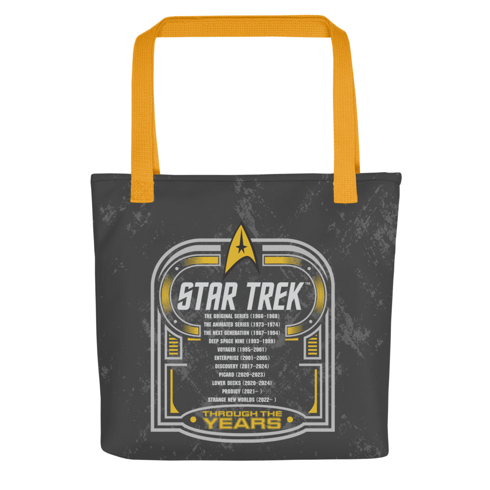 Star Trek Tote Bag Through The Years Yellow Handles