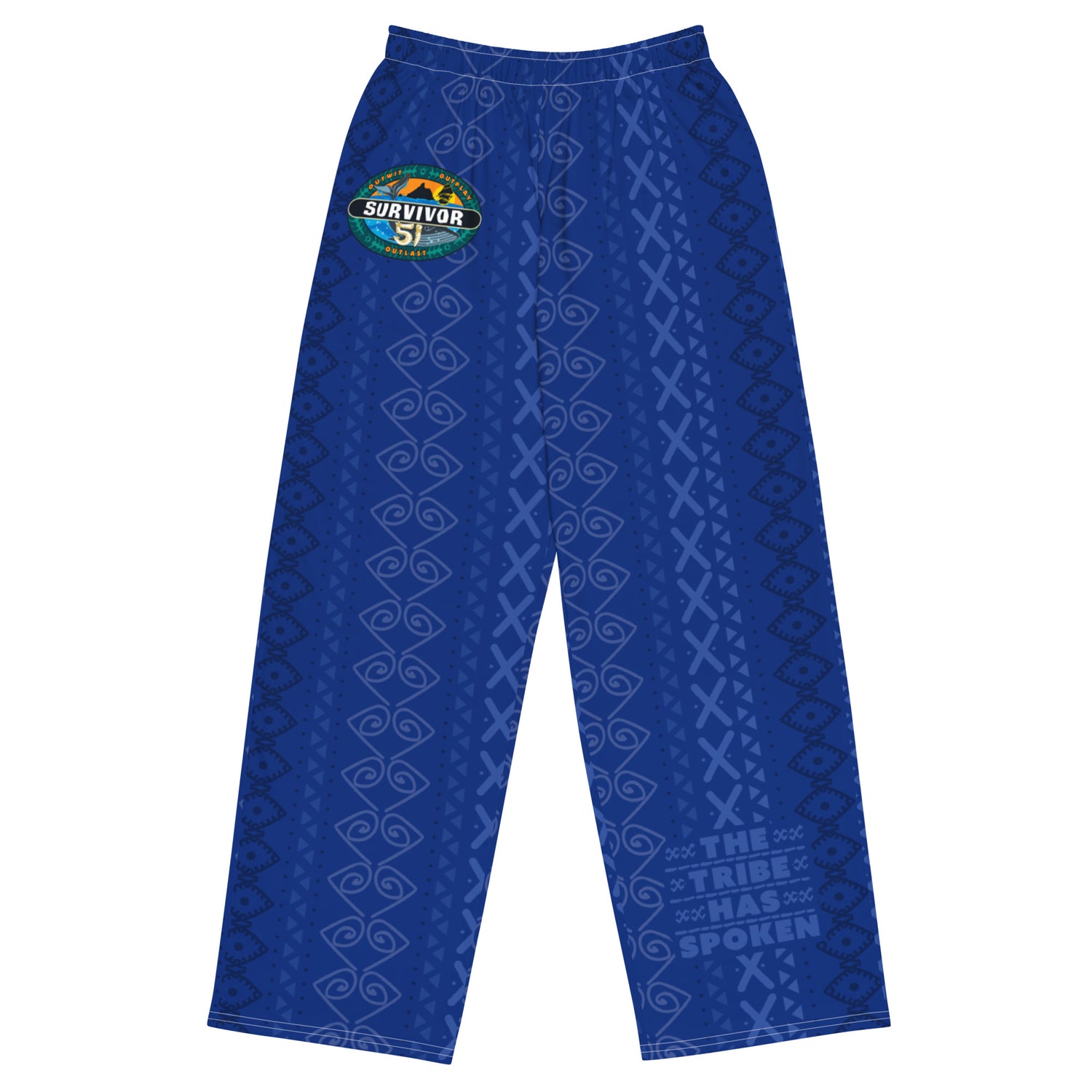 Unisex Survivor Season 51 Logo Lounge Pants in a relaxed wide-leg fit with side pockets.