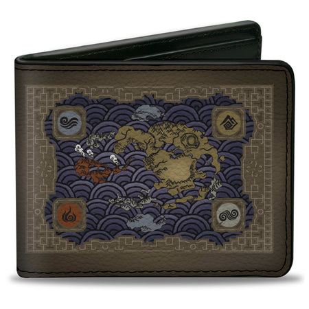 Avatar: The Last Airbender Elements Map Bi - Fold Wallet - Paramount Shop
