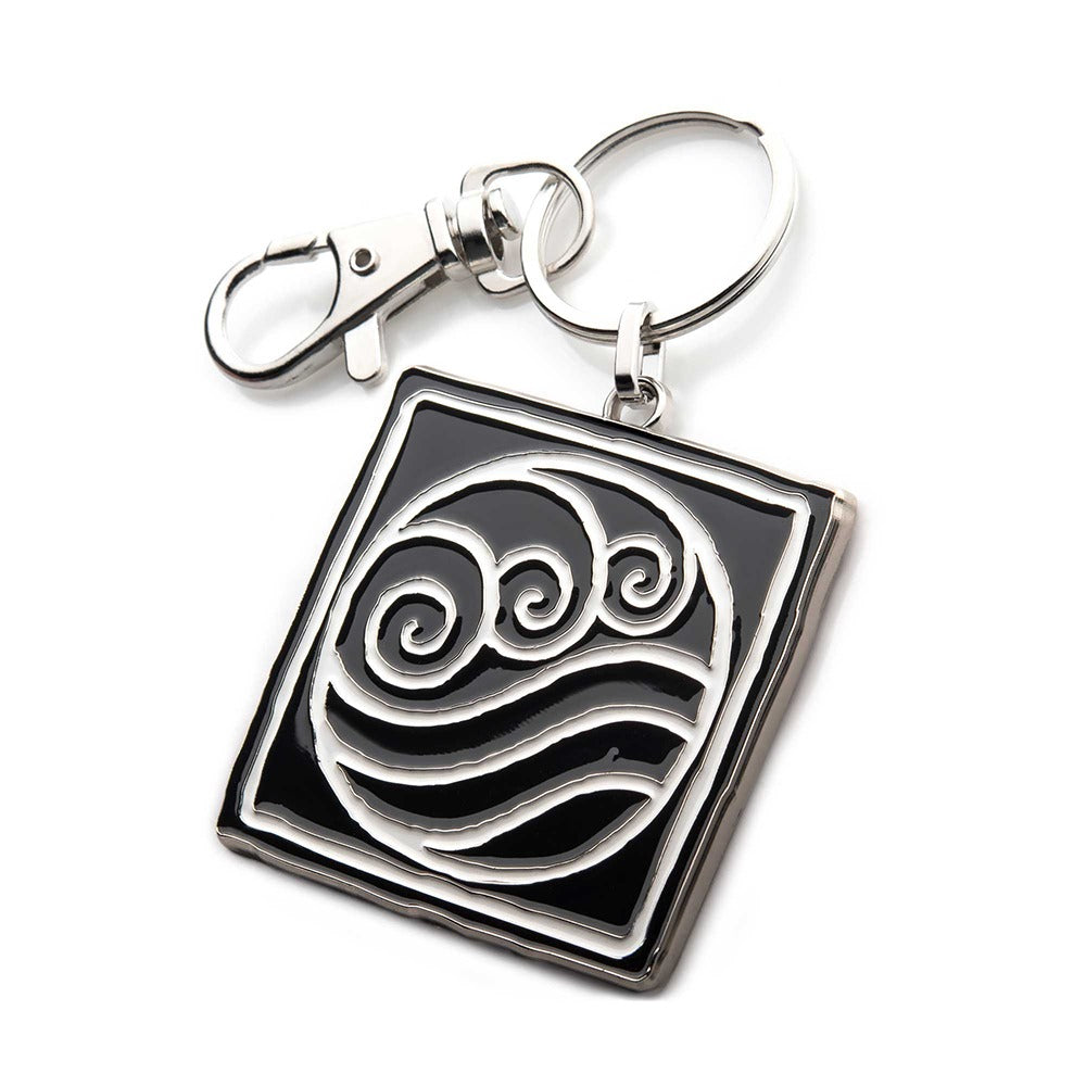 Close-up of the metal Water Tribe emblem on the keychain.
