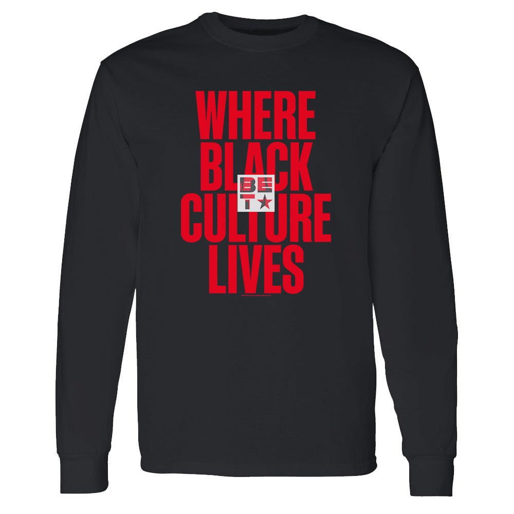 BET Where Black Culture Lives Adult Premium Long Sleeve T - Shirt - Paramount Shop