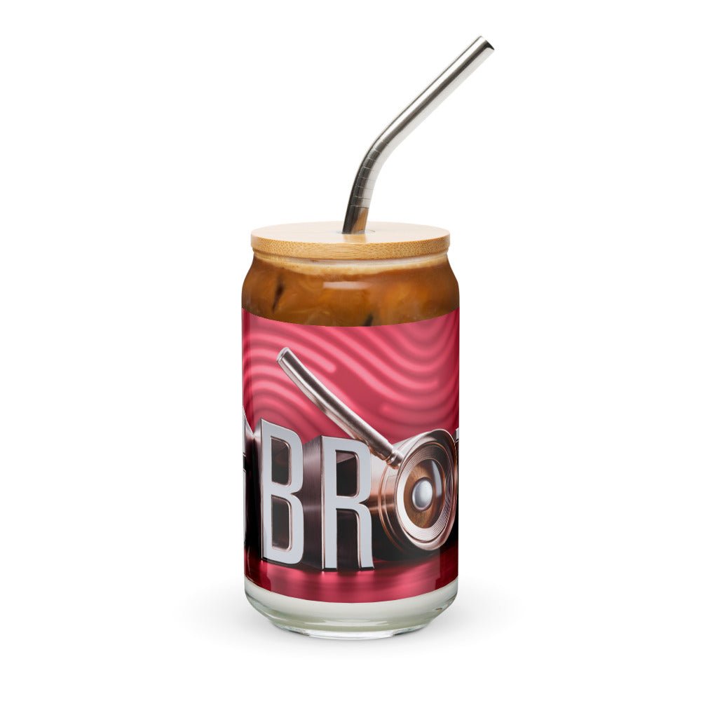 Big Brother Gold Magnifying Glass Can - Shaped Glass with Lid and Straw - Paramount Shop