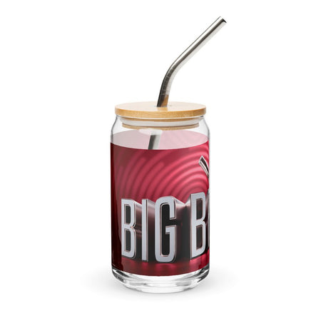 Big Brother Gold Magnifying Glass Can - Shaped Glass with Lid and Straw - Paramount Shop