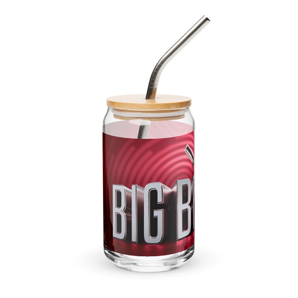 Big Brother Gold Magnifying Glass Can - Shaped Glass with Lid and Straw - Paramount Shop
