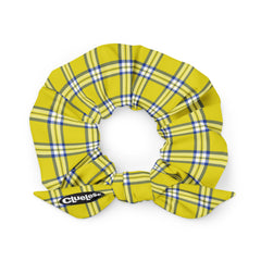 Clueless Gelb kariertes Scrunchie - Weiß / Einheitsgröße
