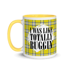 Clueless Gelb kariert zweifarbig Tasse - Gelb / 11 Unzen