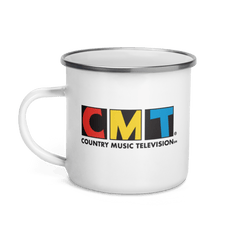 CMT Logo Emaille Camping Tasse - Weiß / 12 Unzen