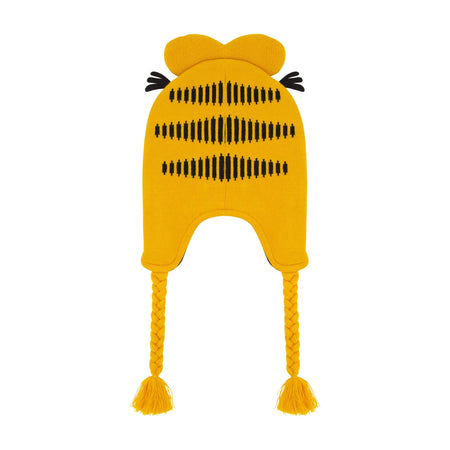 Concept One Garfield Beanie Hat, Peruvian Winter Knit Cap with 3D Cat Ears and Tassels - Paramount Shop