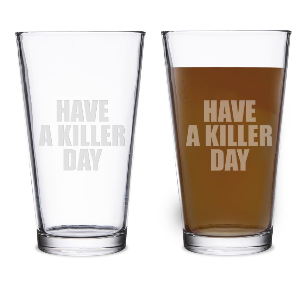 Dexter Avoir un verre de pinte gravé au laser de 16 oz de 16 oz