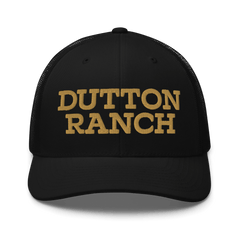 Dutton Ranch Trucker Hat Logo Embroidered - Black