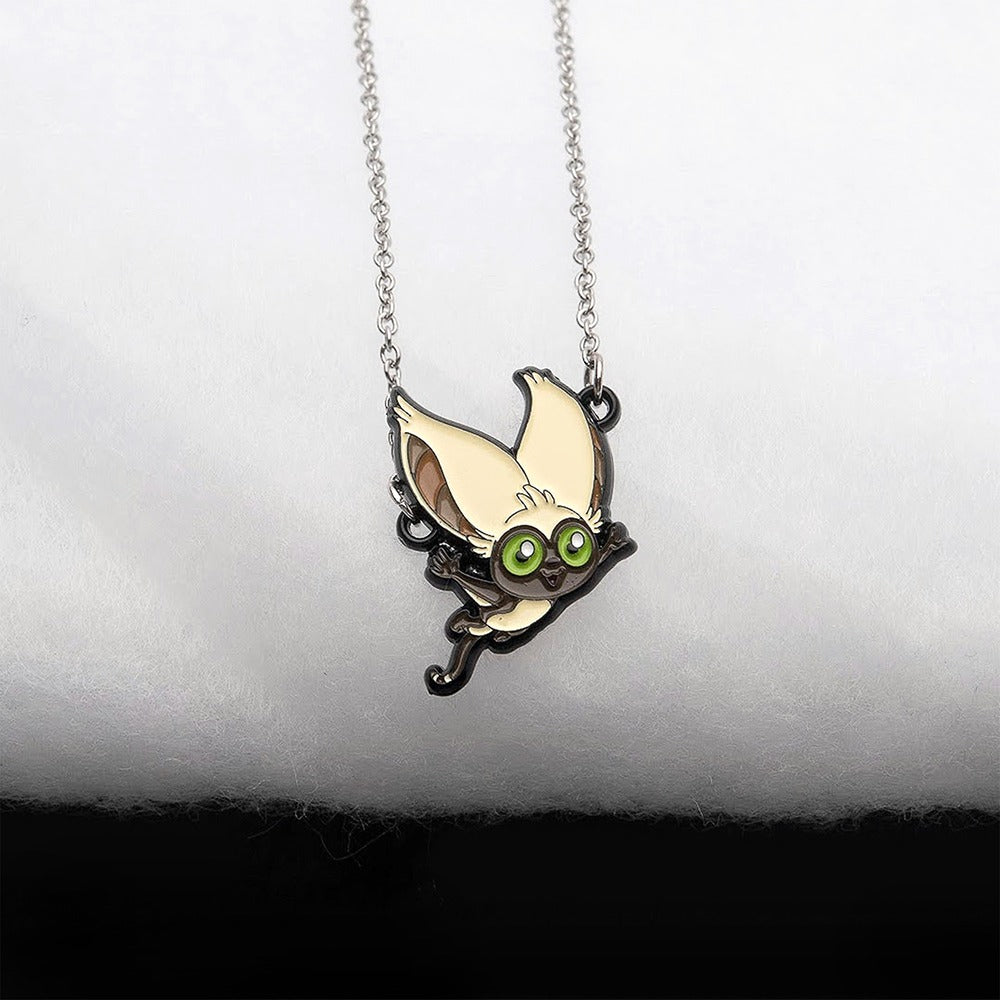 Full view of the silver-tone chain and Momo pendant from the Nickelodeon collection.