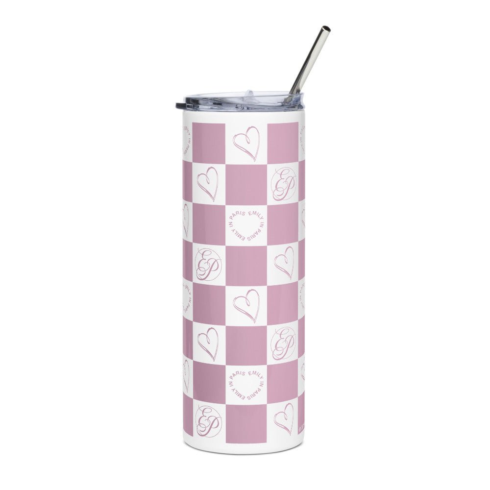 Emily in Paris Stainless Steel Tumbler Checkered - Paramount Shop