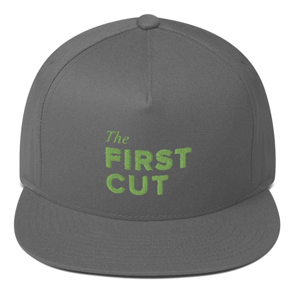 First Cut Golf Podcast Logo Embroidered Flat Bill Hat - Paramount Shop