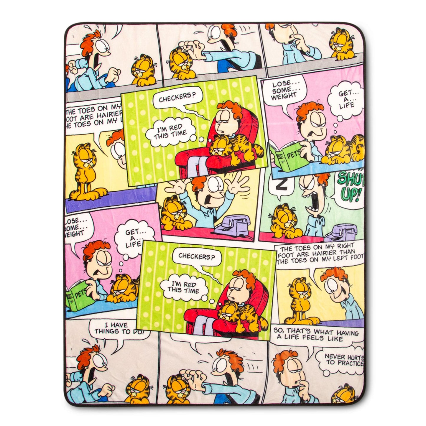 Garfield and Jon Comic Strip Panels Sherpa Throw Blanket - Paramount Shop
