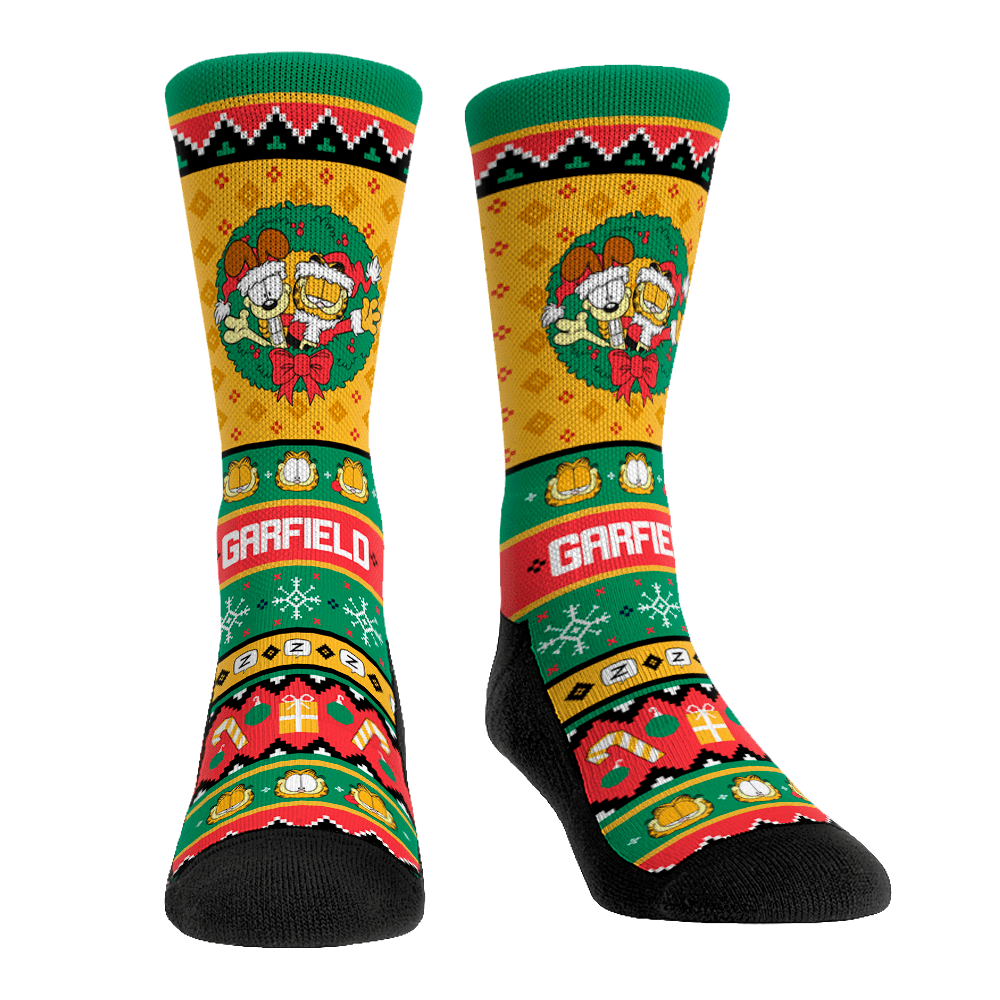 Garfield Tacky Sweater Pattern Graphic Knit Crew Socks - Paramount Shop