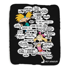 Hey Arnold! Sherpa-Decke Comic Grau - Weiß / 50 in x 60 in