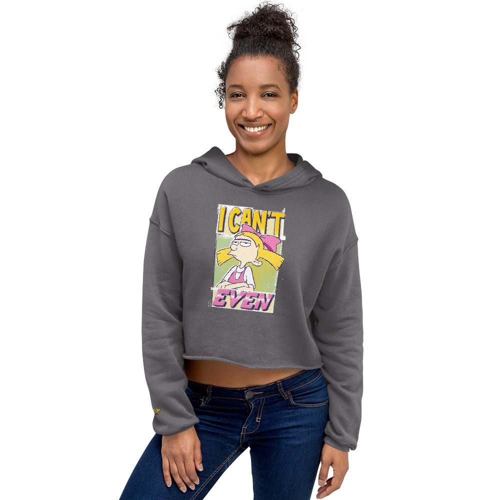 Hey Arnold! I Can't Even Women's Fleece Crop Hooded Sweatshirt - Paramount Shop
