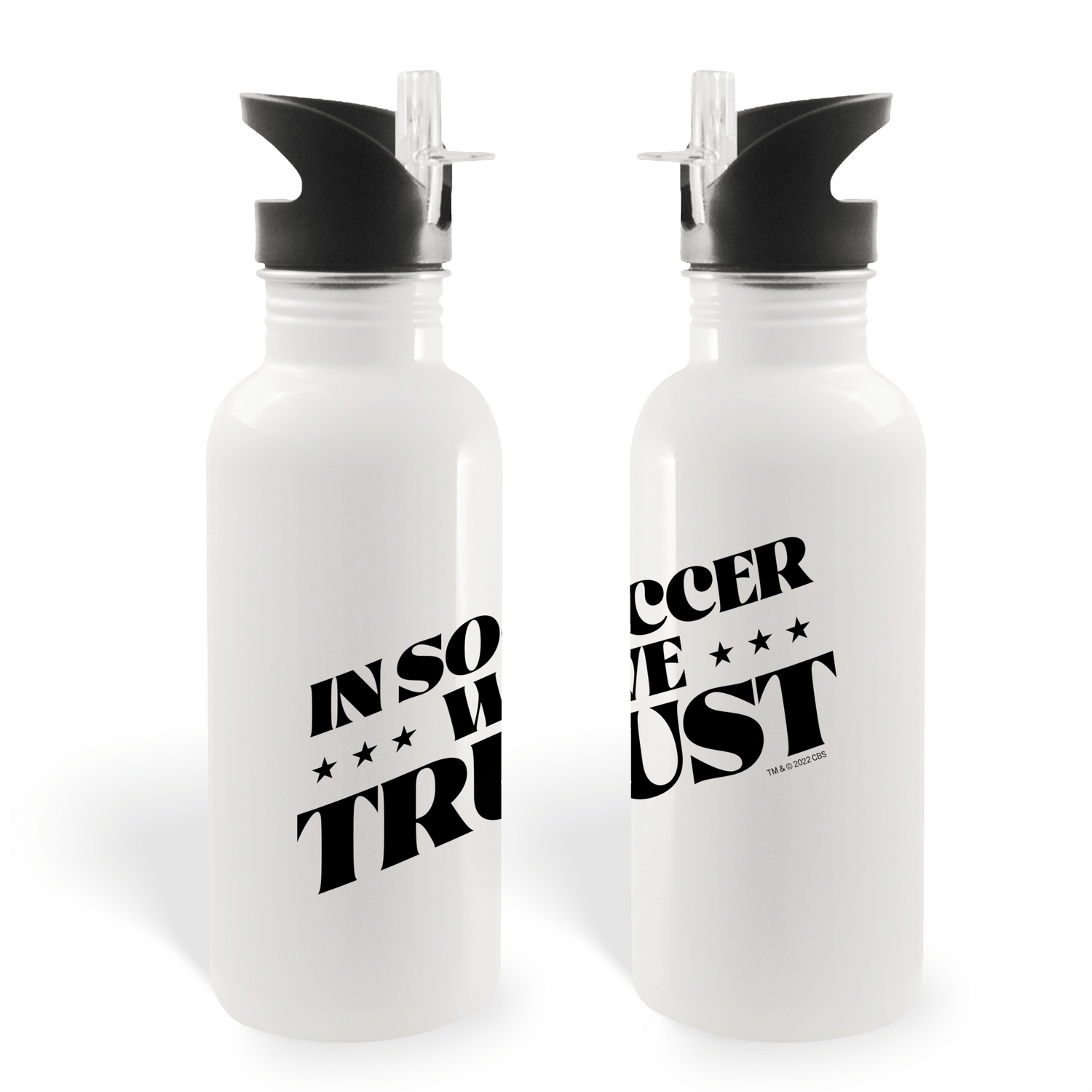 In Soccer We Trust Podcast Logo 20oz Screw Top Water Bottle with Straw - Paramount Shop