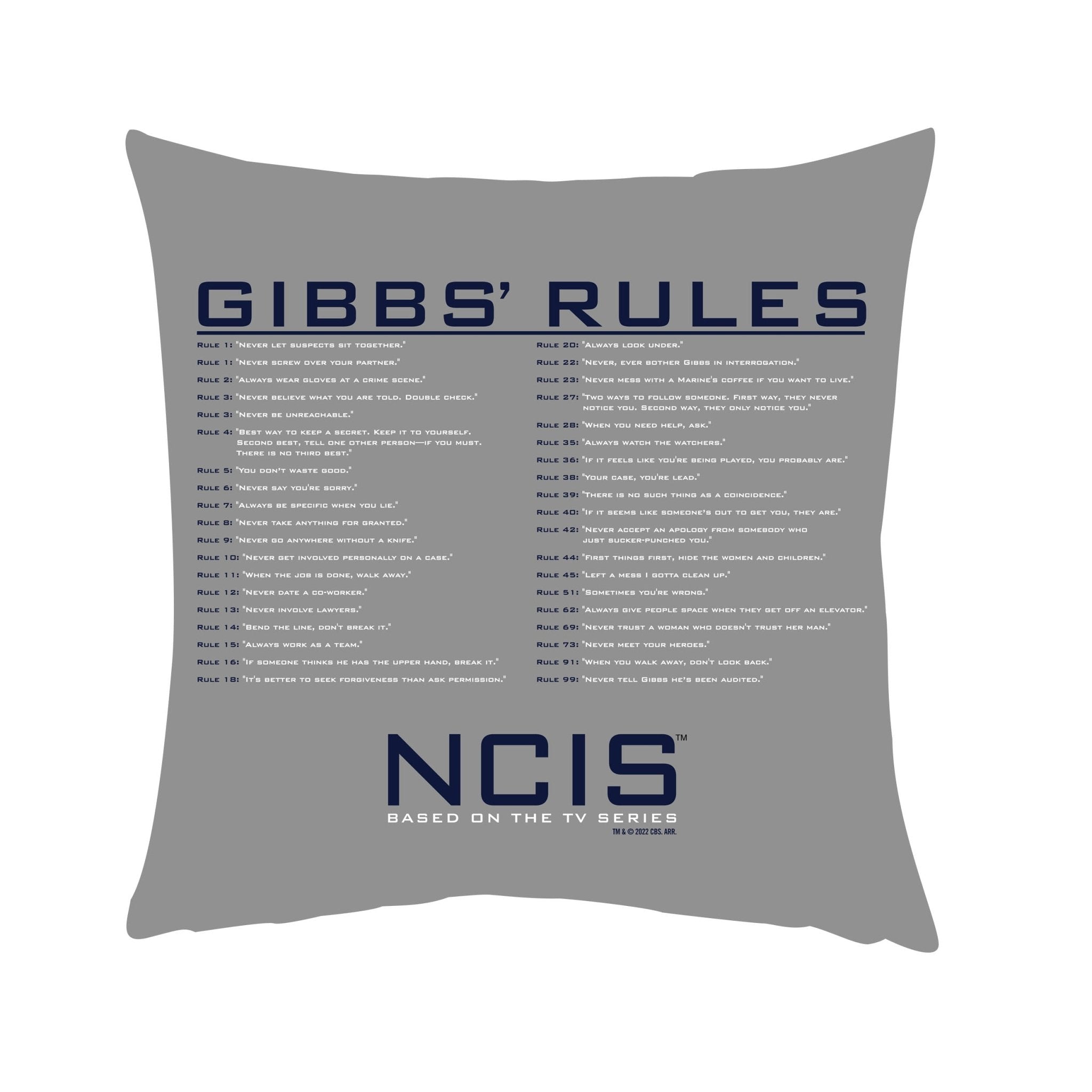 NCIS Gibbs Rules Throw Pillow Paramount Shop ncis-gibbs-rules-throw-pillow-paramount-shop