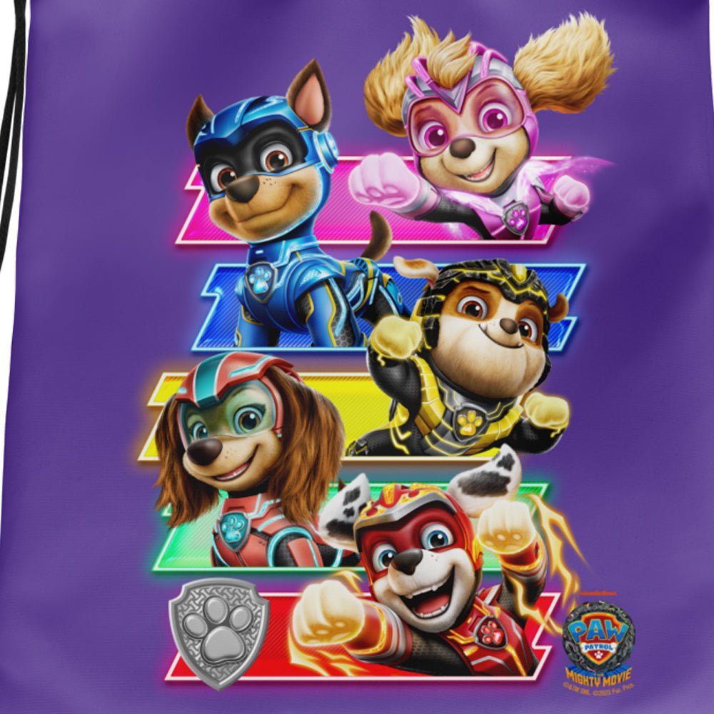 paw patrol lenkertasche PAW Patrol The Mighty Movie Purple Drawstring Bag