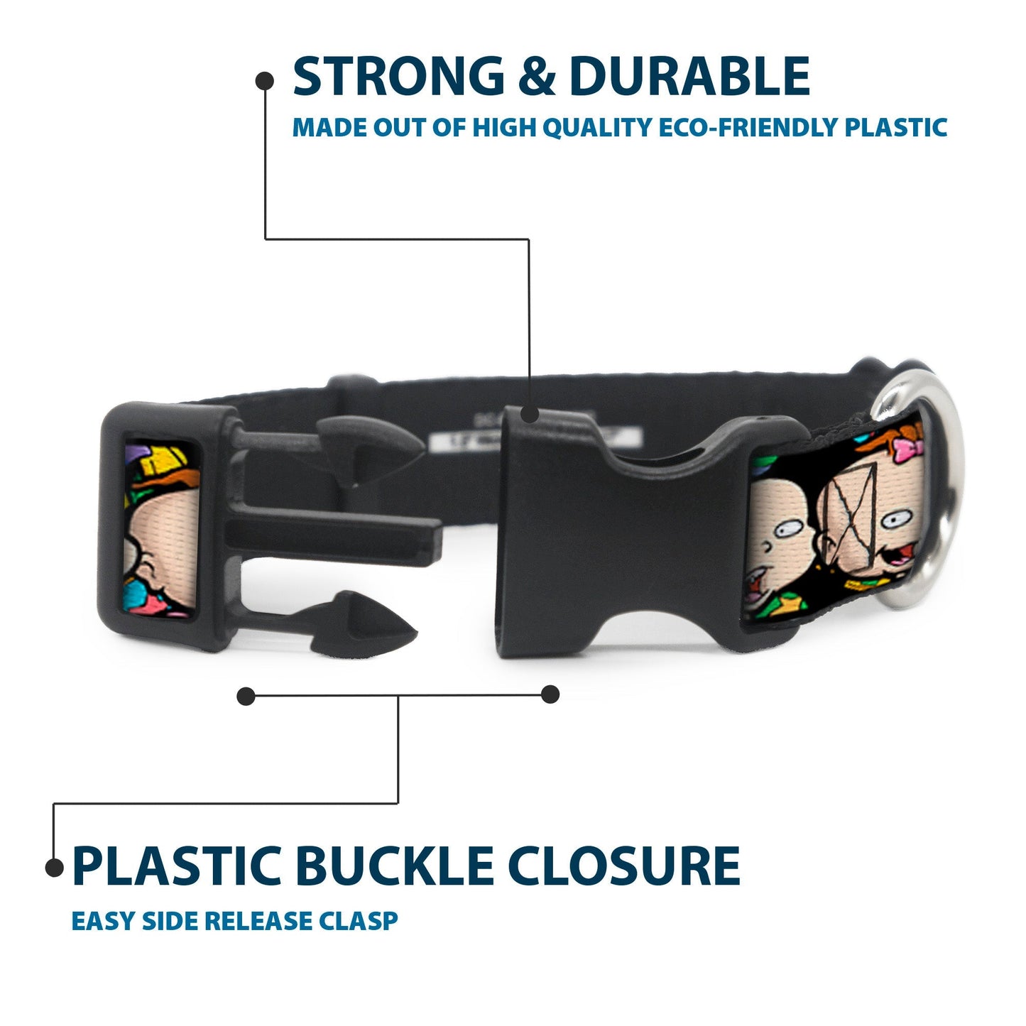 Rugrats Character Faces Close - Up Plastic Clip Collar - Paramount Shop