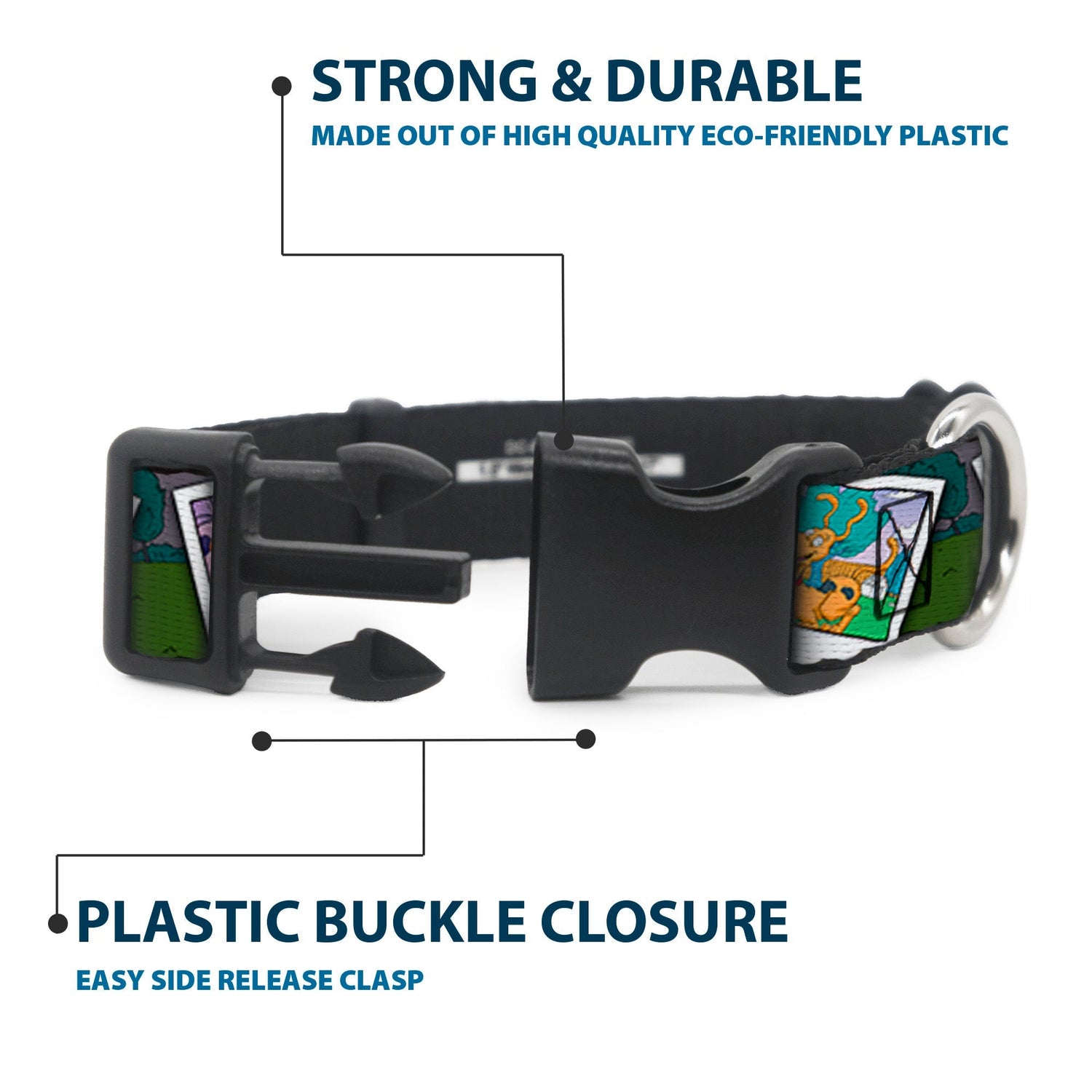 Rugrats Character Snapshots Durable Plastic Clip Dog Collar - Paramount Shop
