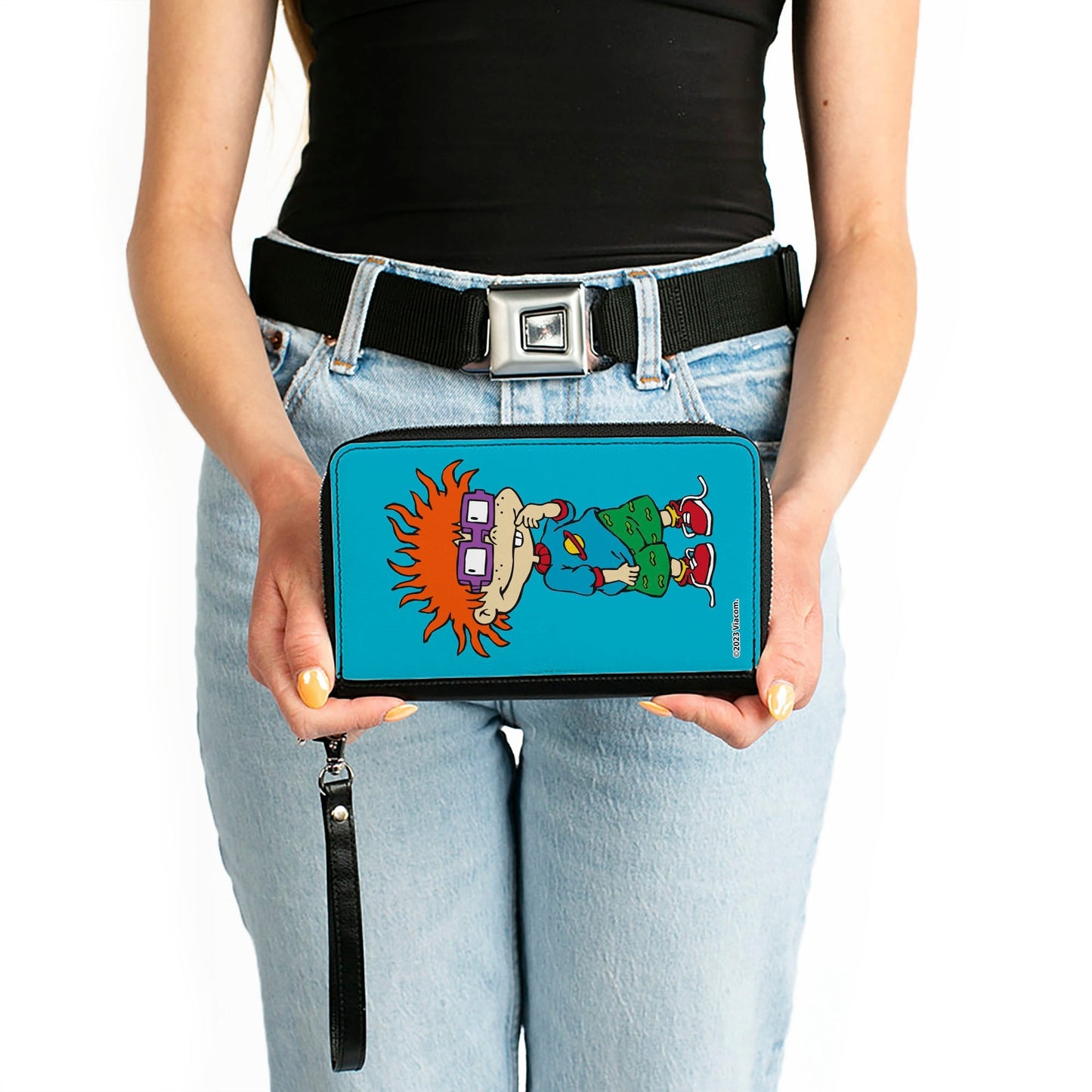 Rugrats Chuckie Pose Blue Rectangle Zip Around Wallet - Paramount Shop