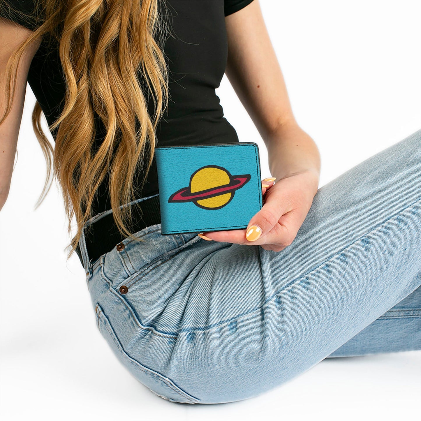 Rugrats Chuckie Saturn Shirt Icon Blue Bi - Fold Wallet - Paramount Shop