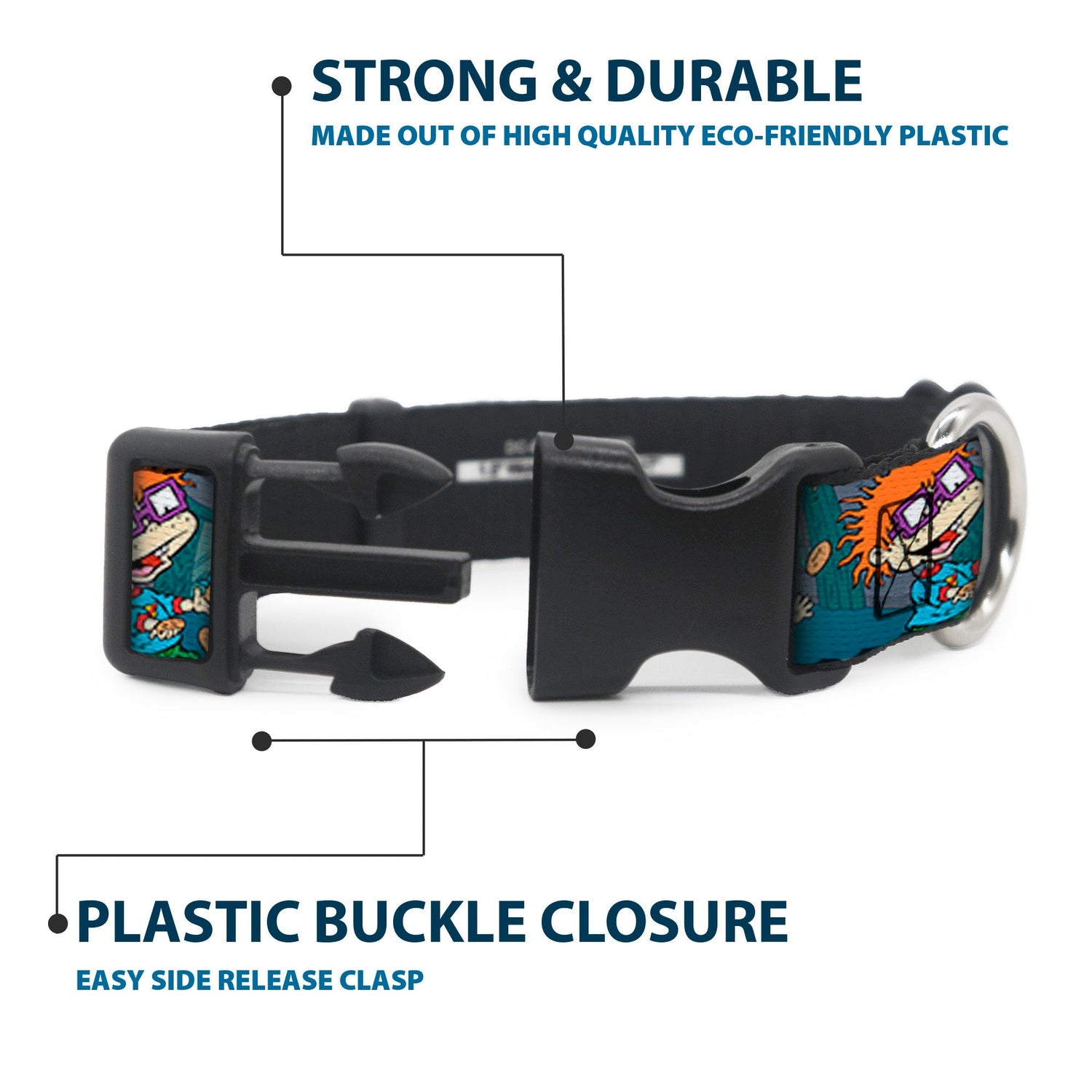 Rugrats Cookie Scene Plastic Clip Adjustable Pet Collar - Paramount Shop