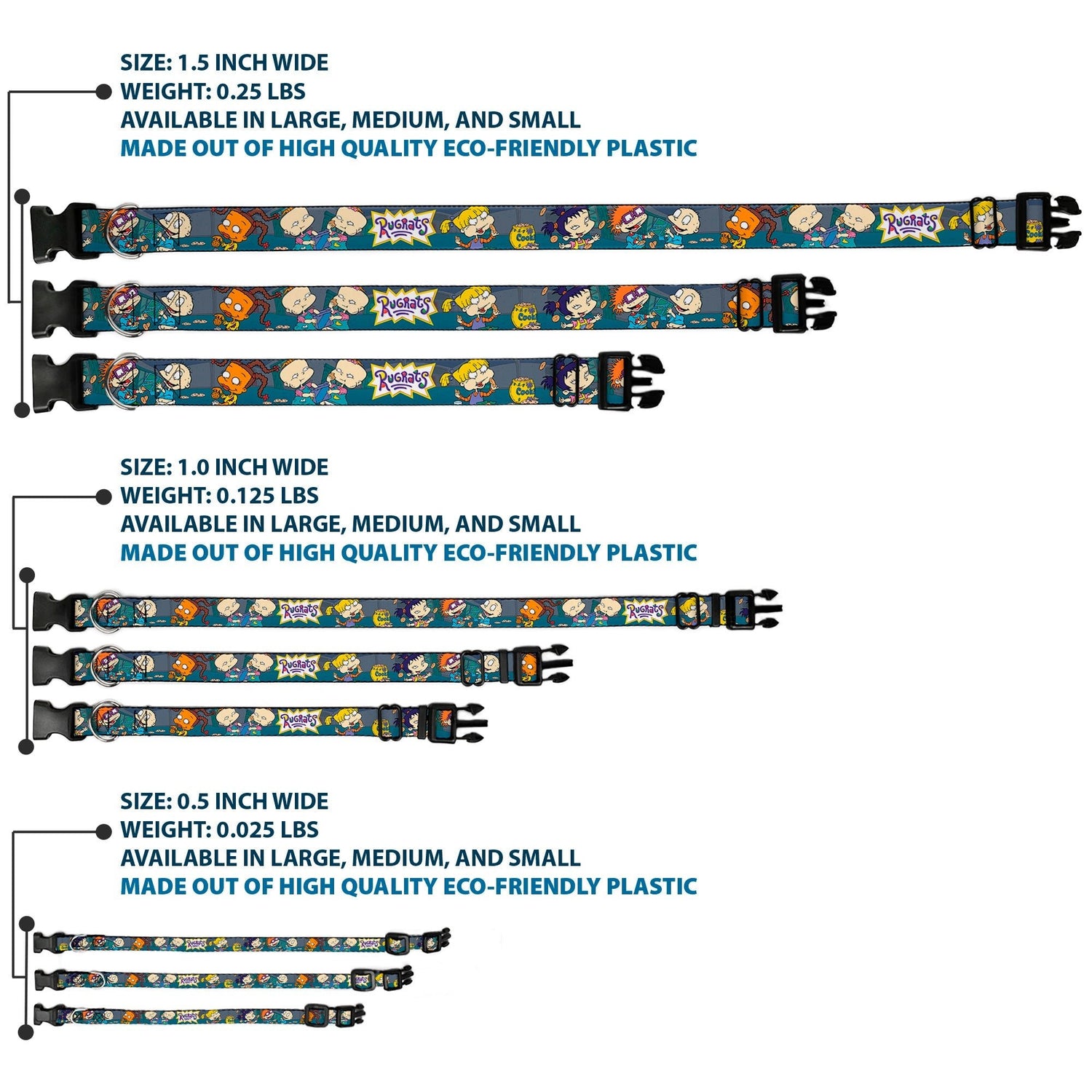 Rugrats Cookie Scene Plastic Clip Adjustable Pet Collar - Paramount Shop