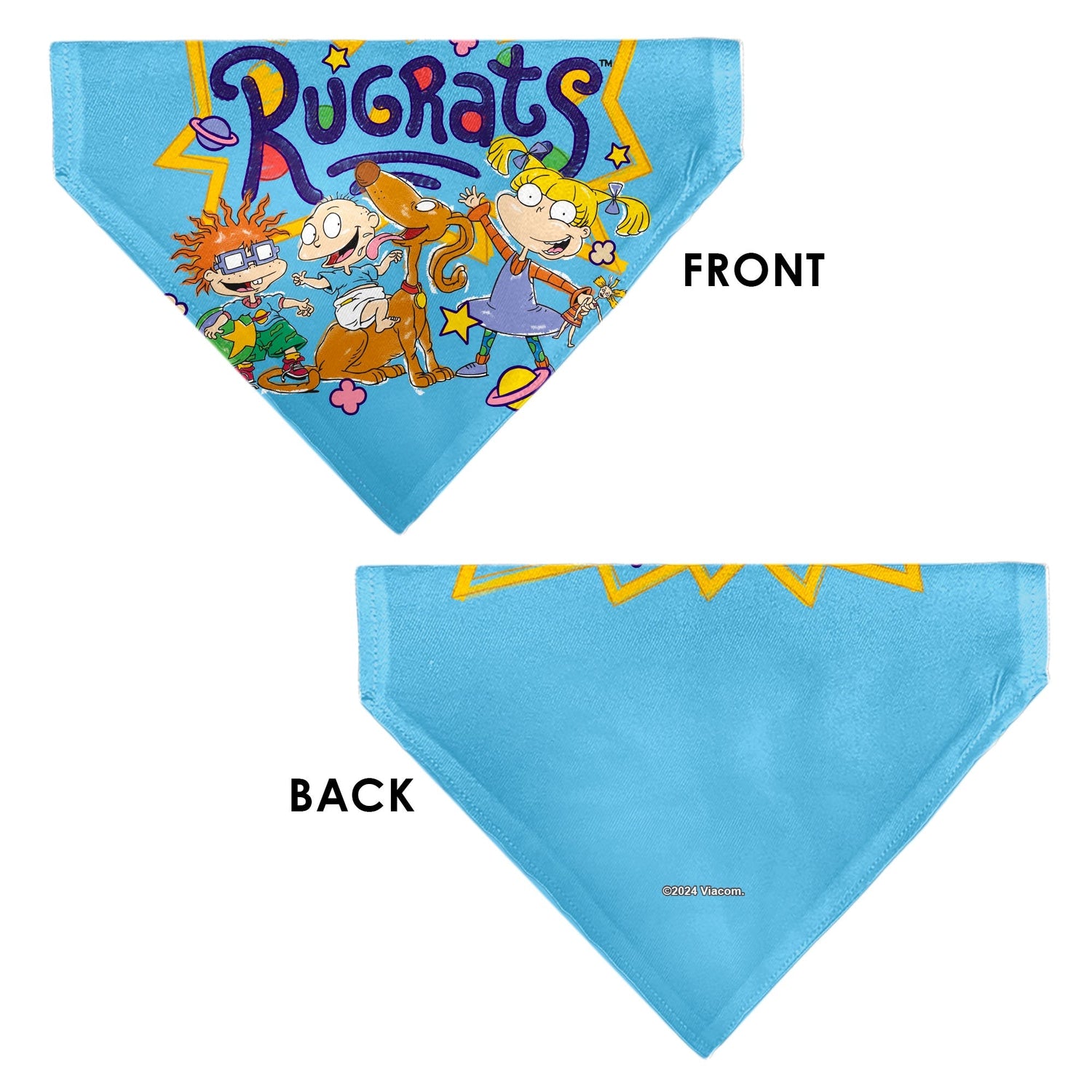 Rugrats Four Character Group Pose Light Blue Pet Bandana - Paramount Shop