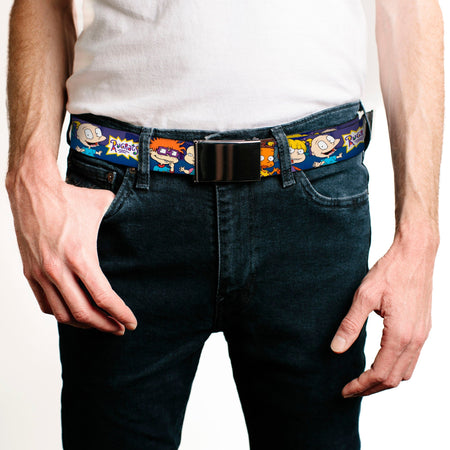 Rugrats Group Pose Black Buckle Official Webbing Belt - Paramount Shop