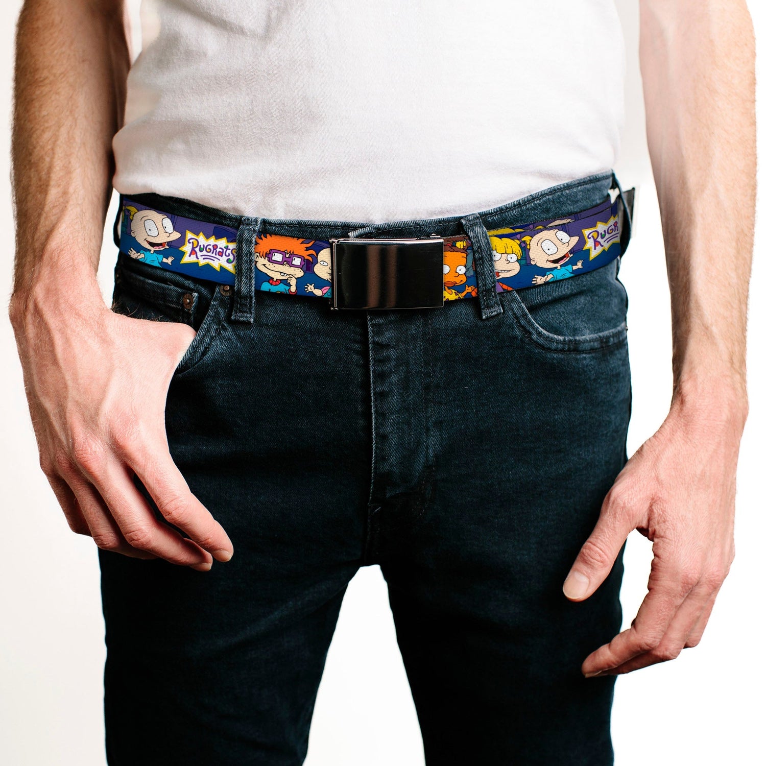 Rugrats Group Pose Black Buckle Official Webbing Belt - Paramount Shop