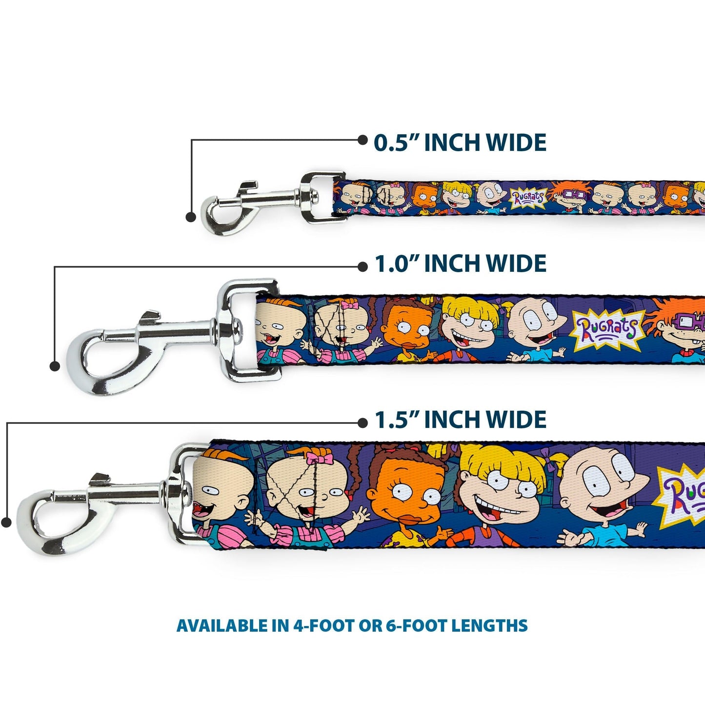 Rugrats Group Pose Character Print Nylon Dog Leash - Paramount Shop
