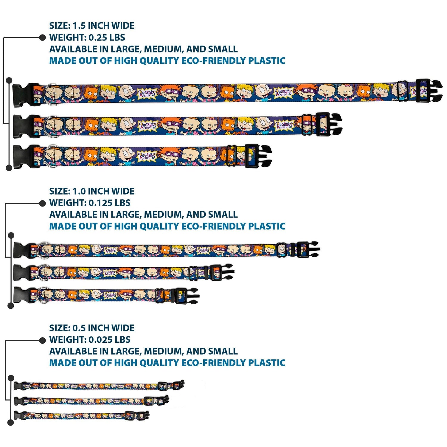 Rugrats Group Pose Plastic Clip Adjustable Pet Collar - Paramount Shop
