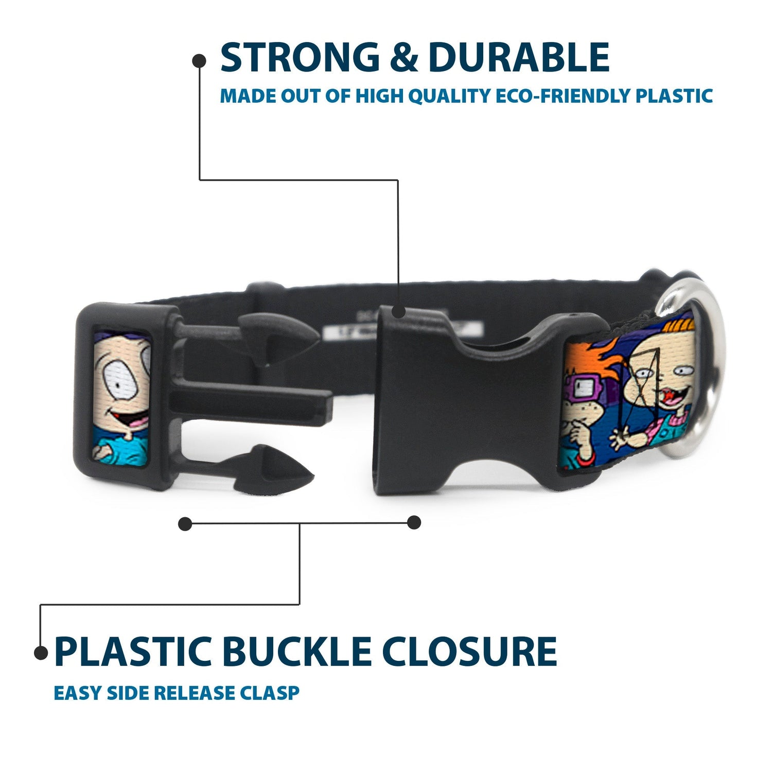 Rugrats Group Pose Plastic Clip Adjustable Pet Collar - Paramount Shop