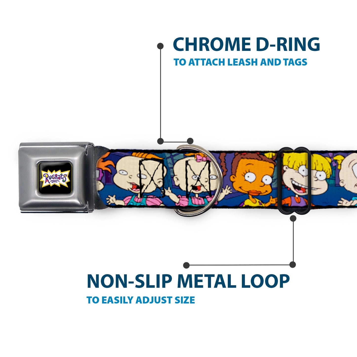 Rugrats Group Pose Seatbelt Buckle Pet Collar Merchandise - Paramount Shop