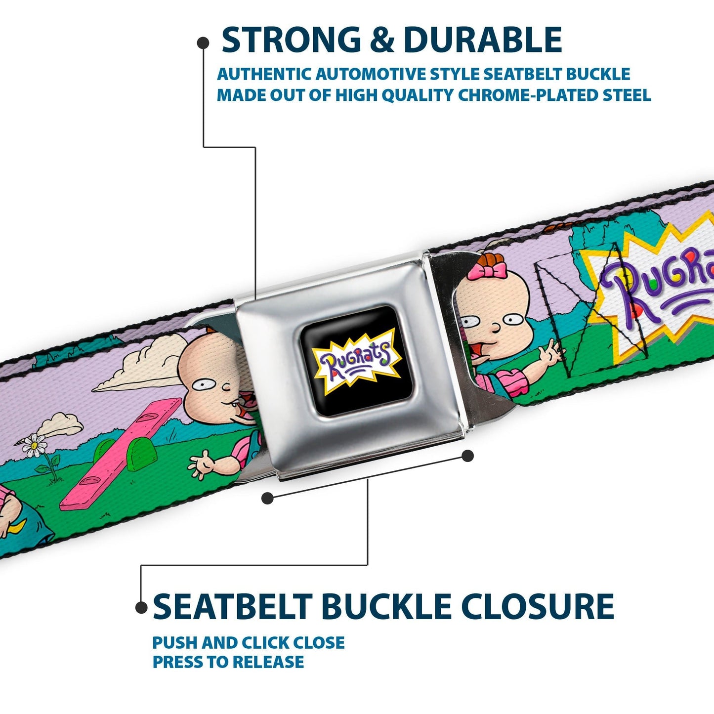 Rugrats Lil & Phil Outdoor Poses Logo Seatbelt Webbing Belt - Paramount Shop